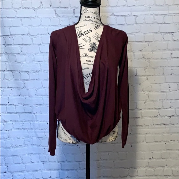 covet Sweaters - Covet - long sleeve sweater - maroon - size small